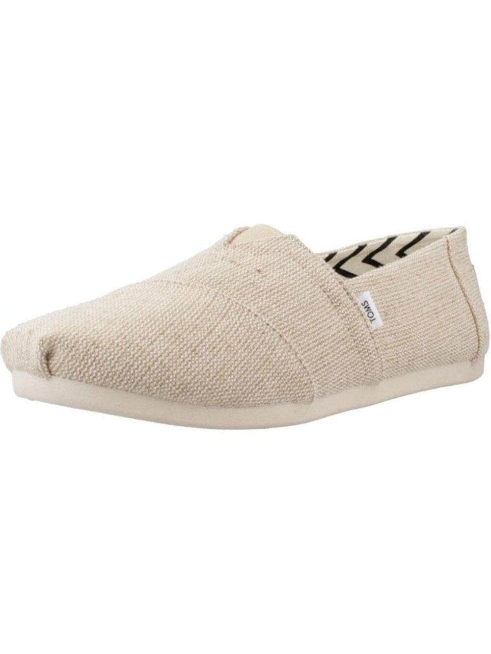 Toms Men's Natural Undyed Closed Toe Textile Pull On Alpargata Flat Loafers
